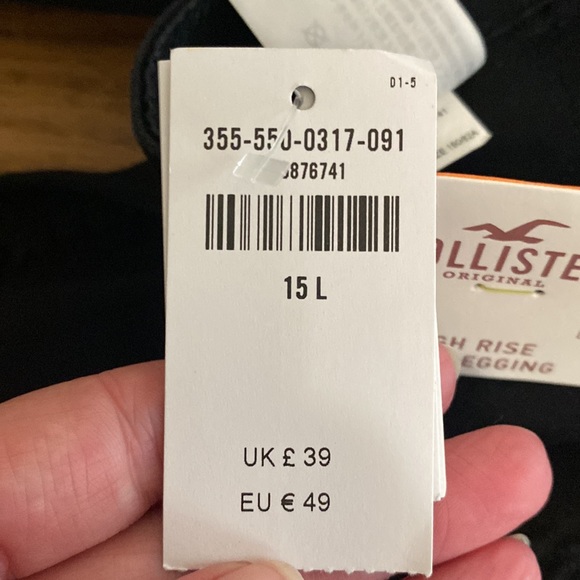 Hollister Original High Rise Jean Leggings, Black, Size 15L, NWT - Picture 6 of 10